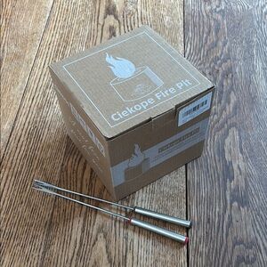 NWT Tabletop Fire Pit with Silver Skewers